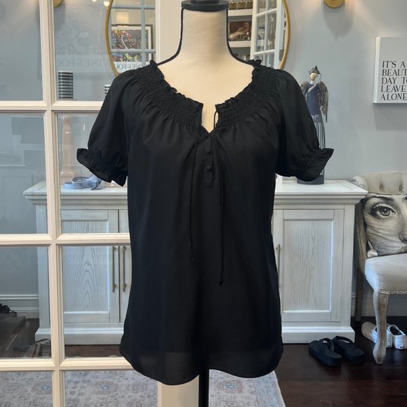 Joie Black Boho Shirt M - Picture 1 of 10